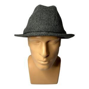 VTG Gray Stetson Equalizer XL Tweed Fedora Hat Satin Lined